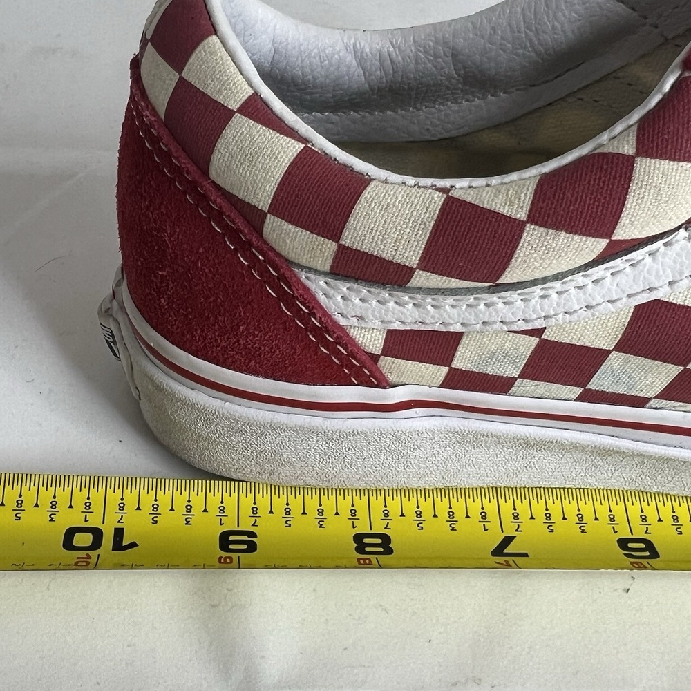 Vans Old Skool Checkerboard Red White Womens Low Top Sneakers Skate Shoes - Picture 7 of 8
